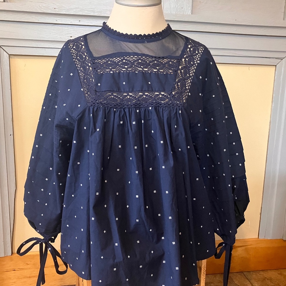 Ella Moss Women's Lyra Pintucked Woven Top (NWT)